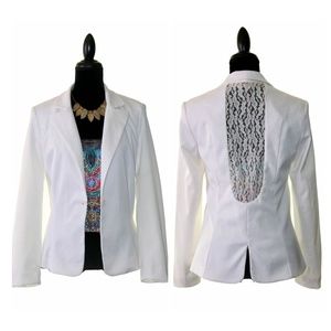 NWT View Ivory Back Lace Blazer